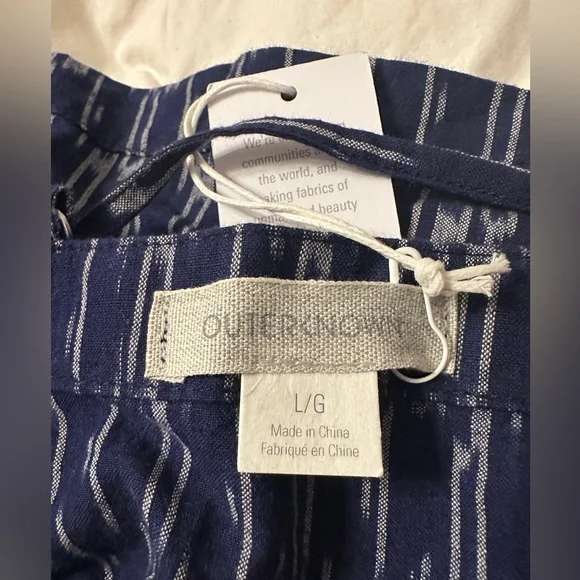 Outerknown x Piece&Co Tides Tank - NWT - Size L Blue Patterned Women's Top - Picture 10 of 12